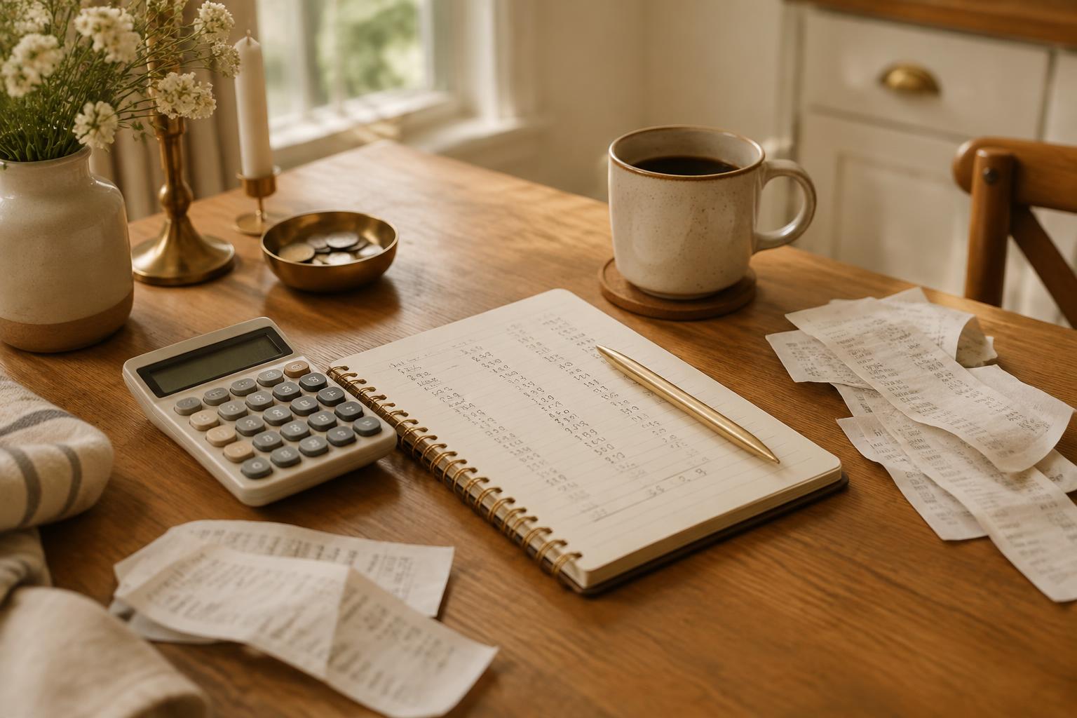 Calculator and source records for a financial review